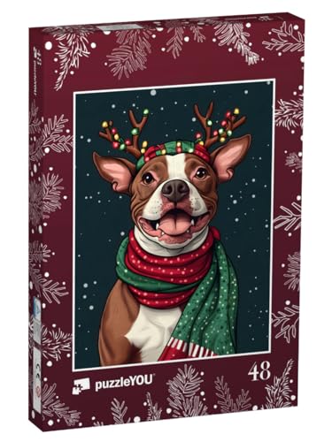 puzzleYOU: Puzzle 48 Teile „Weihnachten mit American Staffordshire Terrier Loki“ puzzleYOU: Puzzle 48 Teile „Weihnachten mit American Staffordshire Terrier Loki“ von puzzleYOU