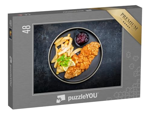 puzzleYOU: Puzzle 48 Teile „Wiener Schnitzel mit Pommes Frites und Preiselbeersauce“ – aus der Puzzle-Kollektion Essen und Trinken puzzleYOU: Puzzle 48 Teile „Wiener Schnitzel mit Pommes Frites und Preiselbeersauce“ – aus der Puzzle-Kollektion Essen und Trinken von puzzleYOU