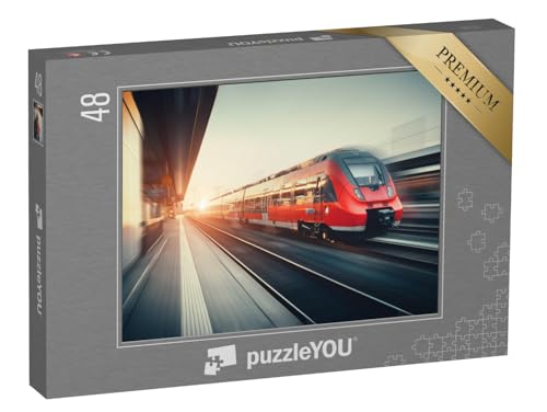 puzzleYOU: Puzzle 48 Teile „Zug bei der Bahnhofsdurchfahrt“ – aus der Puzzle-Kollektion Eisenbahn, Lokomotive puzzleYOU: Puzzle 48 Teile „Zug bei der Bahnhofsdurchfahrt“ – aus der Puzzle-Kollektion Eisenbahn, Lokomotive von puzzleYOU