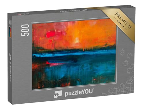 puzzleYOU: Puzzle 500 Teile „Abstraktes Ölgemälde, Moderne Kunst“ – aus der Puzzle-Kollektion Kunst & Fantasy von puzzleYOU