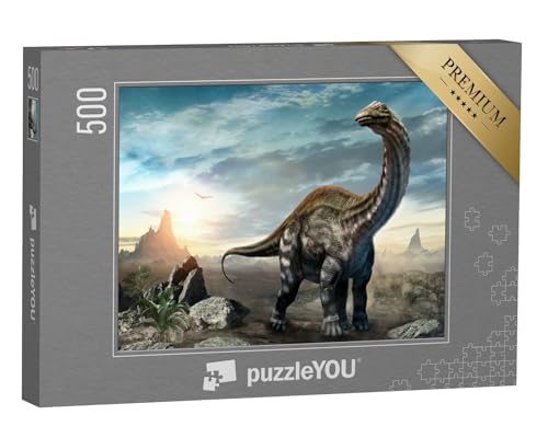puzzleYOU: Puzzle 500 Teile „Apatosaurus Dinosaurier, 3D-Illustration“ – aus der Puzzle-Kollektion Dinosaurier, Tiere aus Fantasy & Urzeit von puzzleYOU