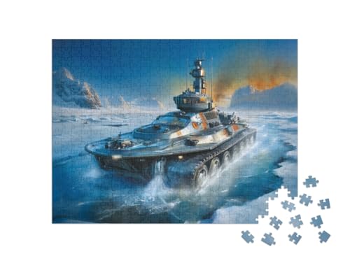 puzzleYOU: Puzzle 500 Teile „Arctic Aufklärer mit Schneeketten“ von puzzleYOU