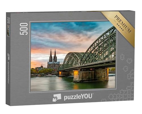 puzzleYOU: Puzzle 500 Teile „Berühmte Hohenzollernbrücke und Kölner Dom, Deutschland“ – aus der Puzzle-Kollektion Rhein, Deutsche Städte von puzzleYOU