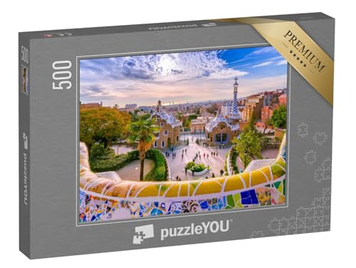 puzzleYOU: Puzzle 500 Teile „Blick auf die Stadt vom Park Güell in Barcelona, Spanie“ – aus der Puzzle-Kollektion Barcelona von puzzleYOU