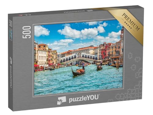 puzzleYOU: Puzzle 500 Teile „Brücke Rialto auf dem Canal Grande in Venedig, Italien“ – aus der Puzzle-Kollektion Europa, Brücken, Brücken & Brunnen von puzzleYOU