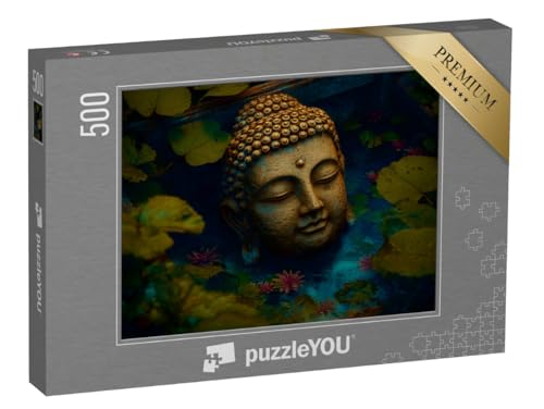 puzzleYOU: Puzzle 500 Teile „Buddha im Lotus-Teich“ – aus der Puzzle-Kollektion Buddha von puzzleYOU