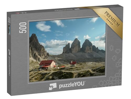 puzzleYOU: Puzzle 500 Teile „DREI Zinnen, Alpengipfel der Dolomiten“ – aus der Puzzle-Kollektion Berge von puzzleYOU