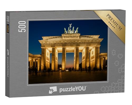 puzzleYOU: Puzzle 500 Teile „Das beleuchtete Brandenburger Tor in Berlin“ – aus der Puzzle-Kollektion Berlin, Deutsche Städte von puzzleYOU