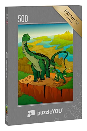 puzzleYOU: Puzzle 500 Teile „Diplodocus mit Raptoren - Dinosaurier Cartoon“ puzzleYOU: Puzzle 500 Teile „Diplodocus mit Raptoren - Dinosaurier Cartoon“ von puzzleYOU