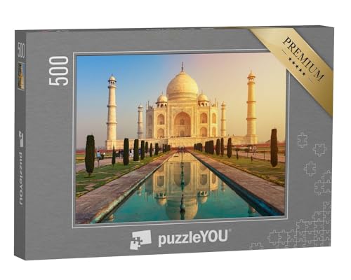 puzzleYOU: Puzzle 500 Teile „EIN weltberühmtes Bauwerk: Taj Mahal am Yamuna, Agra, Indien“ – aus der Puzzle-Kollektion Indien, Taj Mahal, Aus Aller Welt von puzzleYOU