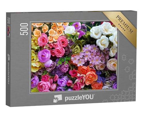 puzzleYOU: Puzzle 500 Teile „EIN wunderschönes Blütenmeer“ – aus der Puzzle-Kollektion Flora, Blumen von puzzleYOU