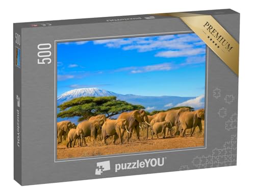 puzzleYOU: Puzzle 500 Teile „Eine Herde afrikanischer Elefanten vor dem Kilimandscharo, Afrika“ – aus der Puzzle-Kollektion Safari, Savanne, Kilimandscharo puzzleYOU: Puzzle 500 Teile „Eine Herde afrikanischer Elefanten vor dem Kilimandscharo, Afrika“ – aus der Puzzle-Kollektion Safari, Savanne, Kilimandscharo von puzzleYOU