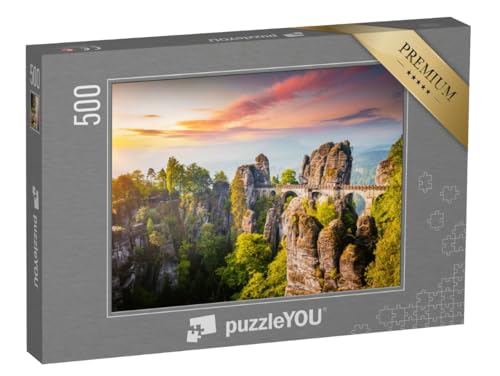 puzzleYOU: Puzzle 500 Teile „Elbsandsteingebirge im Abendlicht mit Basteibrücke“ – aus der Puzzle-Kollektion Sachsen puzzleYOU: Puzzle 500 Teile „Elbsandsteingebirge im Abendlicht mit Basteibrücke“ – aus der Puzzle-Kollektion Sachsen von puzzleYOU