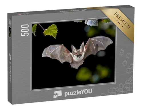 puzzleYOU: Puzzle 500 Teile „Fledermaus bei der Jagd im Wald“ – aus der Puzzle-Kollektion Fledermäuse von puzzleYOU