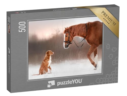 puzzleYOU: Puzzle 500 Teile „Freundschaft: Pfer und Hund beim Spaziergang durch den Schnee“ – aus der Puzzle-Kollektion Tiere puzzleYOU: Puzzle 500 Teile „Freundschaft: Pfer und Hund beim Spaziergang durch den Schnee“ – aus der Puzzle-Kollektion Tiere von puzzleYOU