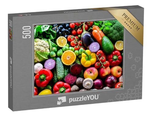 puzzleYOU: Puzzle 500 Teile „Frisches roher Gemüse und Obst“ von puzzleYOU