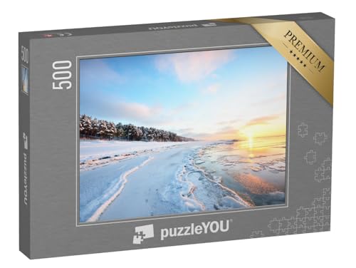 puzzleYOU: Puzzle 500 Teile „Gefrorene Ostsee bei Sonnenuntergang, Lettland“ – aus der Puzzle-Kollektion Lettland puzzleYOU: Puzzle 500 Teile „Gefrorene Ostsee bei Sonnenuntergang, Lettland“ – aus der Puzzle-Kollektion Lettland von puzzleYOU