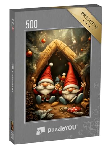 puzzleYOU: Puzzle 500 Teile „Geheimversteck der Weihnachtswichtel“ von puzzleYOU