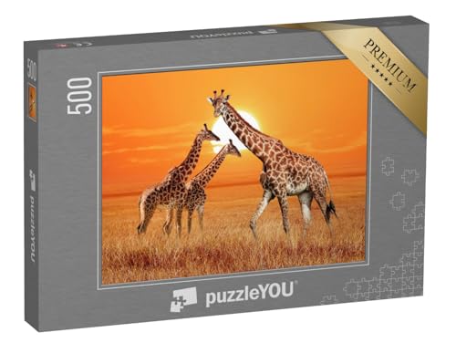 puzzleYOU: Puzzle 500 Teile „Giraffe mit ihren Zwei Jungtieren, Serengeti-Nationalpark, Tansania“ – aus der Puzzle-Kollektion Safari puzzleYOU: Puzzle 500 Teile „Giraffe mit ihren Zwei Jungtieren, Serengeti-Nationalpark, Tansania“ – aus der Puzzle-Kollektion Safari von puzzleYOU