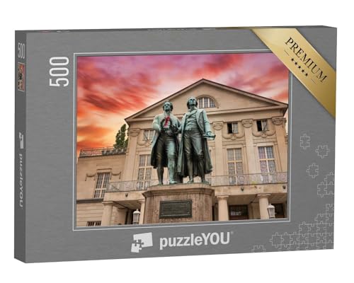 puzzleYOU: Puzzle 500 Teile „Goethe-Schiller-Denkmal in Weimar, Thüringen, Deutschland“ – aus der Puzzle-Kollektion Weimar, Thüringen, Regionale Puzzles Deutschland von puzzleYOU