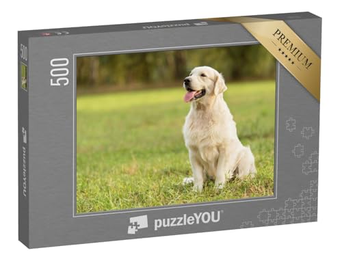 puzzleYOU: Puzzle 500 Teile „Golden Retriever im Park“ – aus der Puzzle-Kollektion Golden Retriever von puzzleYOU