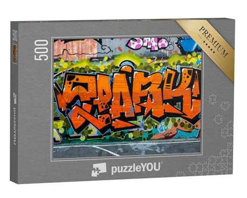 puzzleYOU: Puzzle 500 Teile „Graffiti Street Art an Einer kompletten Wand“ – aus der Puzzle-Kollektion Graffiti von puzzleYOU