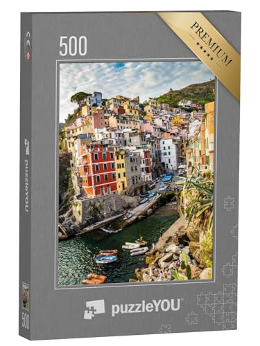 puzzleYOU: Puzzle 500 Teile „Historisches Dorf Riomaggiore, Cinque Terre, Ligurien Italien“ – aus der Puzzle-Kollektion Italien von puzzleYOU