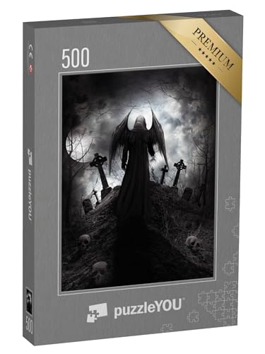 puzzleYOU: Puzzle 500 Teile „Illustration: Gothic-Figur mit Grabsteinen und Totenköpfen“ – aus der Puzzle-Kollektion Gothik puzzleYOU: Puzzle 500 Teile „Illustration: Gothic-Figur mit Grabsteinen und Totenköpfen“ – aus der Puzzle-Kollektion Gothik von puzzleYOU