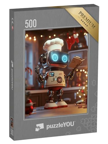 puzzleYOU: Puzzle 500 Teile „In der Weihnachtsroboterei“ von puzzleYOU