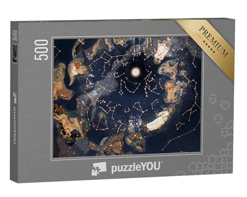 puzzleYOU: Puzzle 500 Teile „Karte der Sterne mit Sternenbildern“ – aus der Puzzle-Kollektion Astronomie von puzzleYOU