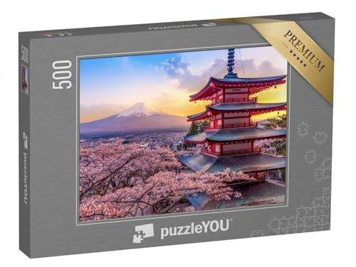 puzzleYOU: Puzzle 500 Teile „Kirschblüte am Berg Fuji und die Chureito-Pagode bei Sonnenuntergang, Japan“ – aus der Puzzle-Kollektion Japan puzzleYOU: Puzzle 500 Teile „Kirschblüte am Berg Fuji und die Chureito-Pagode bei Sonnenuntergang, Japan“ – aus der Puzzle-Kollektion Japan von puzzleYOU