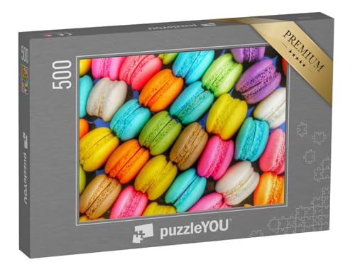 puzzleYOU: Puzzle 500 Teile „Kleine Bunte Köstlichkeiten: Französische Macarons“ – aus der Puzzle-Kollektion Kuchen, Essen und Trinken von puzzleYOU
