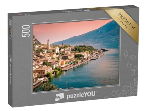 puzzleYOU: Puzzle 500 Teile „Limone sul Garda, eine kleine Stadt am Gardasee, Italien“ – aus der Puzzle-Kollektion Gardasee von puzzleYOU