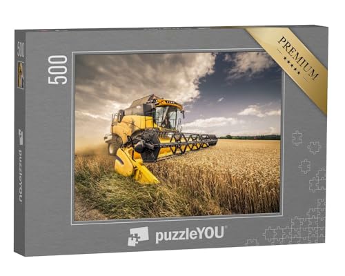 puzzleYOU: Puzzle 500 Teile „Mähdrescher bei der Weizenernte“ – aus der Puzzle-Kollektion Landwirtschaft von puzzleYOU