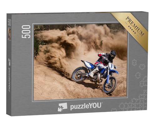 puzzleYOU: Puzzle 500 Teile „Motocross-Fahrer beim Drift durch Sand“ – aus der Puzzle-Kollektion Sport, Menschen von puzzleYOU