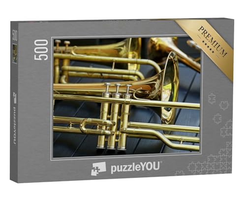 puzzleYOU: Puzzle 500 Teile „Nahaufnahme Einer Trompete“ – aus der Puzzle-Kollektion Musik, Menschen von puzzleYOU