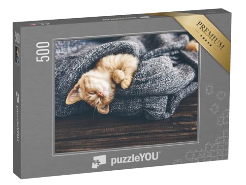 puzzleYOU: Puzzle 500 Teile „Niedliche kleine Kätzchen, Ginger“ – aus der Puzzle-Kollektion Katzen-Puzzles von puzzleYOU