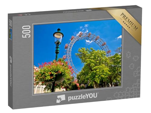 puzzleYOU: Puzzle 500 Teile „Prater Riesenrad Riesenrad Riesenrad in Wiener Sicht, Park in der Hauptstadt Österreichs“ von puzzleYOU
