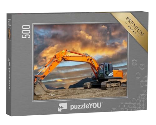puzzleYOU: Puzzle 500 Teile „Raupenbagger auf Einer Baustelle“ – aus der Puzzle-Kollektion Bagger von puzzleYOU