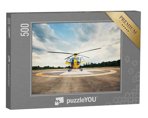 puzzleYOU: Puzzle 500 Teile „Rettungshubschrauber, bereit zum Abflug“ – aus der Puzzle-Kollektion Fahrzeuge von puzzleYOU