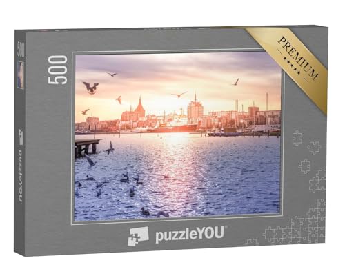 puzzleYOU: Puzzle 500 Teile „Rockstock am Morgen, Deutschland“ – aus der Puzzle-Kollektion Rostock von puzzleYOU