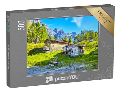 puzzleYOU: Puzzle 500 Teile „Schöner Alter Bergbauernhof, Stubaital, Tirol, Österreich“ – aus der Puzzle-Kollektion Berge & Täler von puzzleYOU