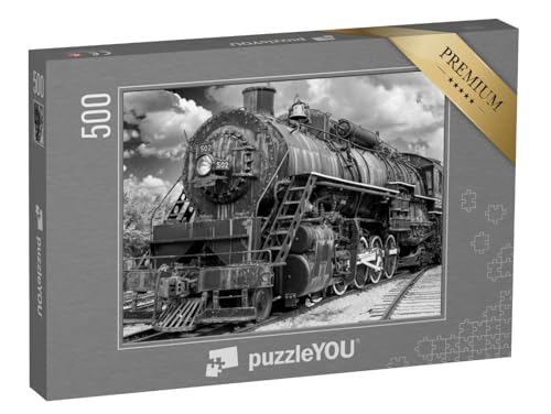 puzzleYOU: Puzzle 500 Teile „Schwarz-Weiß-Foto eines Alten Dampfzuges“ – aus der Puzzle-Kollektion Lokomotive puzzleYOU: Puzzle 500 Teile „Schwarz-Weiß-Foto eines Alten Dampfzuges“ – aus der Puzzle-Kollektion Lokomotive von puzzleYOU