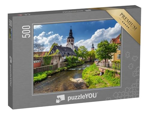puzzleYOU: Puzzle 500 Teile „Schwarzwald, Baden-Württemberg: Kleines Flüsschen ALB in Ettlingen“ – aus der Puzzle-Kollektion Deutschland von puzzleYOU