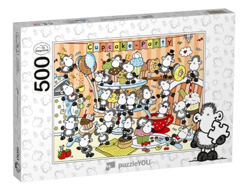 puzzleYOU: Puzzle 500 Teile „Sheepworld – Cupcake-Party“ von puzzleYOU