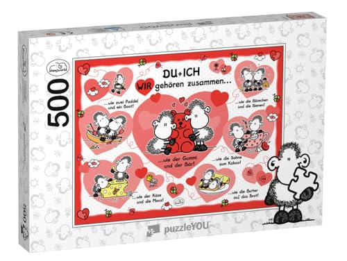 puzzleYOU: Puzzle 500 Teile „Sheepworld – Du und Ich – wir gehören zusammen!“ von puzzleYOU