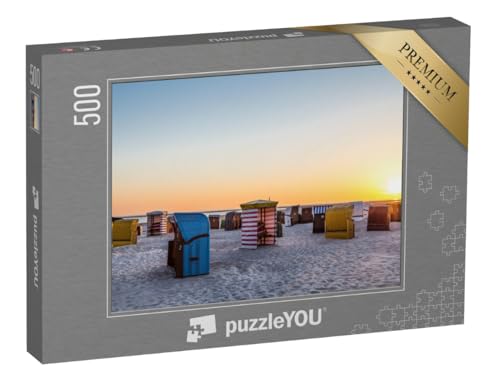 puzzleYOU: Puzzle 500 Teile „Sonnenuntergang an der Nordsee, Borkum, Deutschland“ – aus der Puzzle-Kollektion Borkum von puzzleYOU