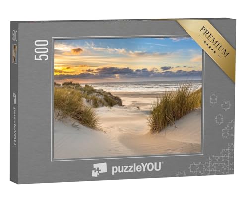 puzzleYOU: Puzzle 500 Teile „Sonnenuntergang über den Dünen der Insel Ameland, Niederlande“ – aus der Puzzle-Kollektion Regionale Puzzles Deutschland von puzzleYOU