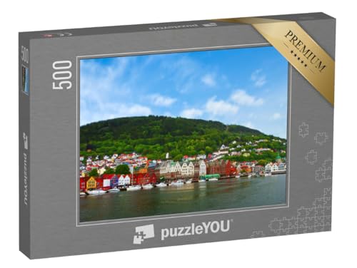 puzzleYOU: Puzzle 500 Teile „Stadt Bergen, Norwegen“ – aus der Puzzle-Kollektion Norwegen von puzzleYOU