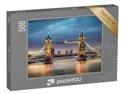 puzzleYOU: Puzzle 500 Teile „Tower Bridge über der Themse im Sonnenuntergang“ – aus der Puzzle-Kollektion Tower Bridge von puzzleYOU